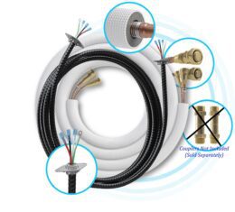 50ft DIY 4th Gen 1/4 x 1/2 Insulated Line Set and DIYPro Cable for DIY 9K, 12K & 18K Indoor Units